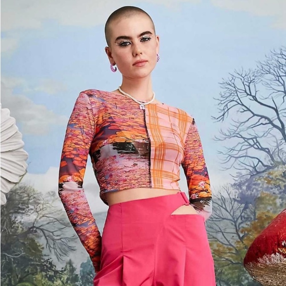 NWOT Collusion Mesh Crop Top
